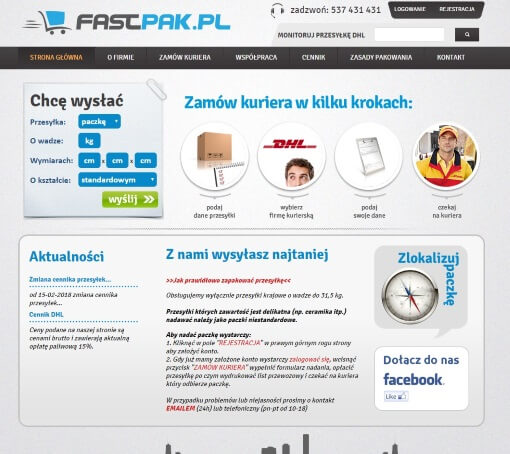 Strona internetowa FastPak.pl